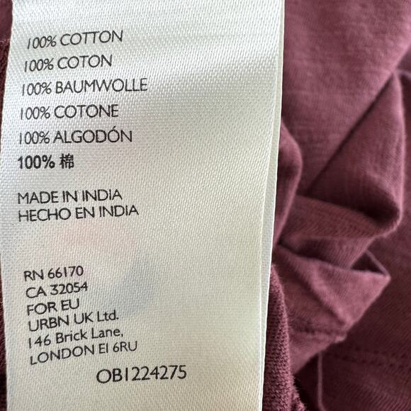 Free People We The Free Woomens Hooked On You Top Size S Cotton Embroid Burgundy - Picture 9 of 11